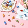 30Pcs Handmade Millefiori Glass Connector Charms PALLOY-YW00113-4