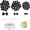 SUPERFINDINGS DIY Natural Black Agate Bracelet Making Kit DIY-FH0003-91-1