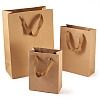 15Pcs 3 Styles Rectangle Kraft Paper Bags with Handle AJEW-TA0001-92-3