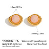 304 Stainless Steel Natural Rose Quartz Stud Earrings for Women OU7519-3-1