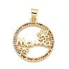 Mother's Day Brass Micro Pave Cubic Zirconia Pendants LS-KK-Q055-02A-G-1