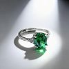 Brass Micro Pave Cubic Zirconia Finger Rings FS-WG962D3-06-1