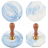 2Pcs 2 Styles Marble Pattern Porcelain Cup Coasters AJEW-CP0009-18B-1