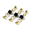 Natural Black Agate with Brass Fold Over Clasps G-G141-02G-09-1