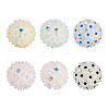 6Pcs 6 Colors Handmade Polymer Clay Rhinestone with Resin Daisy Flower CLAY-TA0001-97-1