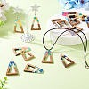 16Pcs 8 Colors Resin and Walnut Pendants FIND-TA0006-47-7
