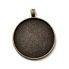 Vintage Tibetan Style Alloy Large Pendant Cabochon Settings TIBEP-M018-117AB-NF-1
