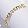 Long-Lasting Plated Brass Round Bead Slider Beacelets for Women Men BJEW-E089-01G-01-2