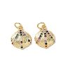 Brass Micro Pave Cubic Zirconia Charms KK-D502-26G-G-1