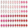 80Pcs 8 Colors Glass Pearl Round Connector Charms PALLOY-TA00263-2