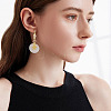 2Pcs Brass Micro Pave Clear Cubic Zirconia Hoop Earring Findings KK-TA0003-35-6