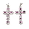 Brass Micro Pave Cubic Zirconia Pendants CU-CBADC6C-12P-06-1