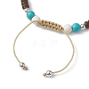 Starfish & Tortoise Synthetic Turquoise Braided Bead Bracelet BJEW-JB09967-02-4