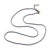 2MM Braided Round Polycotton Cord Necklace Making with Alloy Lobster Claws Clasps and Iron End Chains NJEW-Q031-01B-2