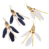 2Pairs 2 Colors Feather Chandelier Earrings EJEW-TA0001-81B-2