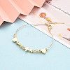 Adjustable Brass Beaded Slider Bracelets for Women BJEW-T022-19G-1