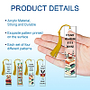 Globleland 4 Patterns Rectangle Waterproof Acrylic Bookmarks Set DIY-GL0004-50A-4