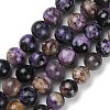 Natural Charoite Beads Strands G-E557-01-12mm-01-1