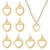 BENECREAT 12Pcs Brass Heart Charms KK-BC0010-43-1