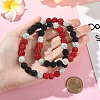 1Pc Polymer Clay Rhinestone Round Beaded Stretch Necklaces NJEW-SP0001-14B-4