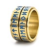 Viking Rune Titanium Steel Luminous Rotatable Finger Ring for Men PW-WG84A74-06-1