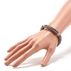 Bling Polymer Clay Rhinestone Curved Tube Beads Stretch Bracelet for Women BJEW-JB07490-01-3