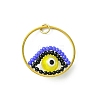 Glass Seed Beaded Evil Eye Pendants PALLOY-MZ00532-03-1