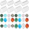 Unicraftale DIY Flat Round & Oval Stone Pendant Making Kit DIY-UN0003-08-1