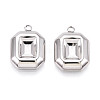 304 Stainless Steel Pendant Cabochon Settings STAS-T065-85P-1