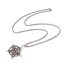 Alloy Star with Skull Pendant Necklace with 201 Stainless Steel Chains for Men Women NJEW-E016-14AS-2