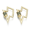 Brass Micro Pave Cubic Zirconia Screw Carabiner Lock Charms LS-KK-R136-067B-NF-1