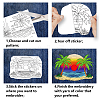 4 Sheets 11.6x8.2 Inch Stick and Stitch Embroidery Patterns DIY-WH0455-324-3