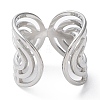 Non-Tarnish 304 Stainless Steel Hollow Open Cuff Rings RJEW-D006-04P-3