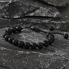 Natural Lava Rock Beads Braided Bead Bracelets for Men FE1044-1