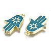Spray Painted Alloy Pendants PALLOY-Q436-009B-NR-2