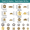 SUNNYCLUE 360Pcs 12 Styles Tibetan Style Alloy Bead Cap FIND-SC0008-81-2
