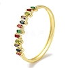 Brass Pave Colorful Glass Hinged Bangles for Women BJEW-Z061-07D-1