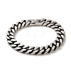 304 Stainless Steel Cuban Link Chain Bracelets for Women Men BJEW-Q341-15B-AS-1