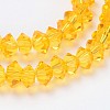 Faceted Bicone Transparent Glass Bead Strands GLAA-J082-A14-1