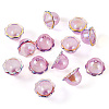 30Pcs UV Plating Acrylic Bead Caps PACR-TA0001-17B-2