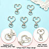 40Pcs Heart Zinc Alloy Swivel Lobster Clasps FIND-SP0001-20G-3