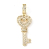 Brass Micro Pave Clear Cubic Zirconia Pendants KK-B141-04G-03-1