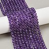 Natural Amethyst Beads Strands G-A274-C01-6mm-03-5