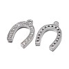 Horseshoe Brass Micro Pave Cubic Zirconia Charms ZIRC-F009-51P-NR-1