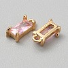 Golden Plated Brass Cubic Zirconia Charms LS-ZIRC-WH0015-01G-07-2
