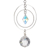 Round Glass & Brass Hanging Suncatchers HJEW-JM04632-4