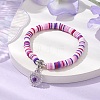 Natural Gemstone & MIYUKI Seed Beads Heart Charm Bracelets BJEW-MZ00084-05-2