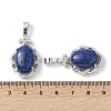 Natural Lapis Lazuli Dyed Oval Pendants G-NH0025-15P-25-3