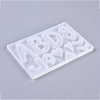 Letter ABDL & Heart & Moon & Triangle & Hexagon & Number 8 Shape DIY Silicone Pendant & Link Molds DIY-WH0161-86-3