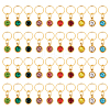 40Pcs 10 Color PVD Vacuum Plating Real 18K Gold Plated 201 Stainless Steel Rhinestone Charms PALLOY-AB00194-1